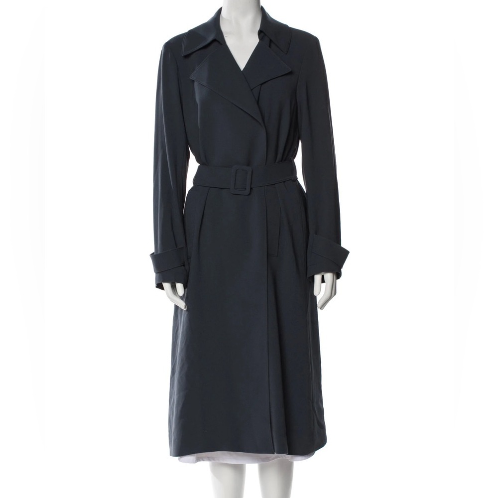 Theory navy blue belted trench coat